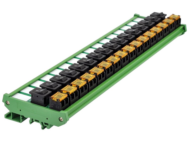 OONO DIN Rail Mount Rocker Switch Module, 10Amp 250VAC/50VDC (16 Channel) - Image 2